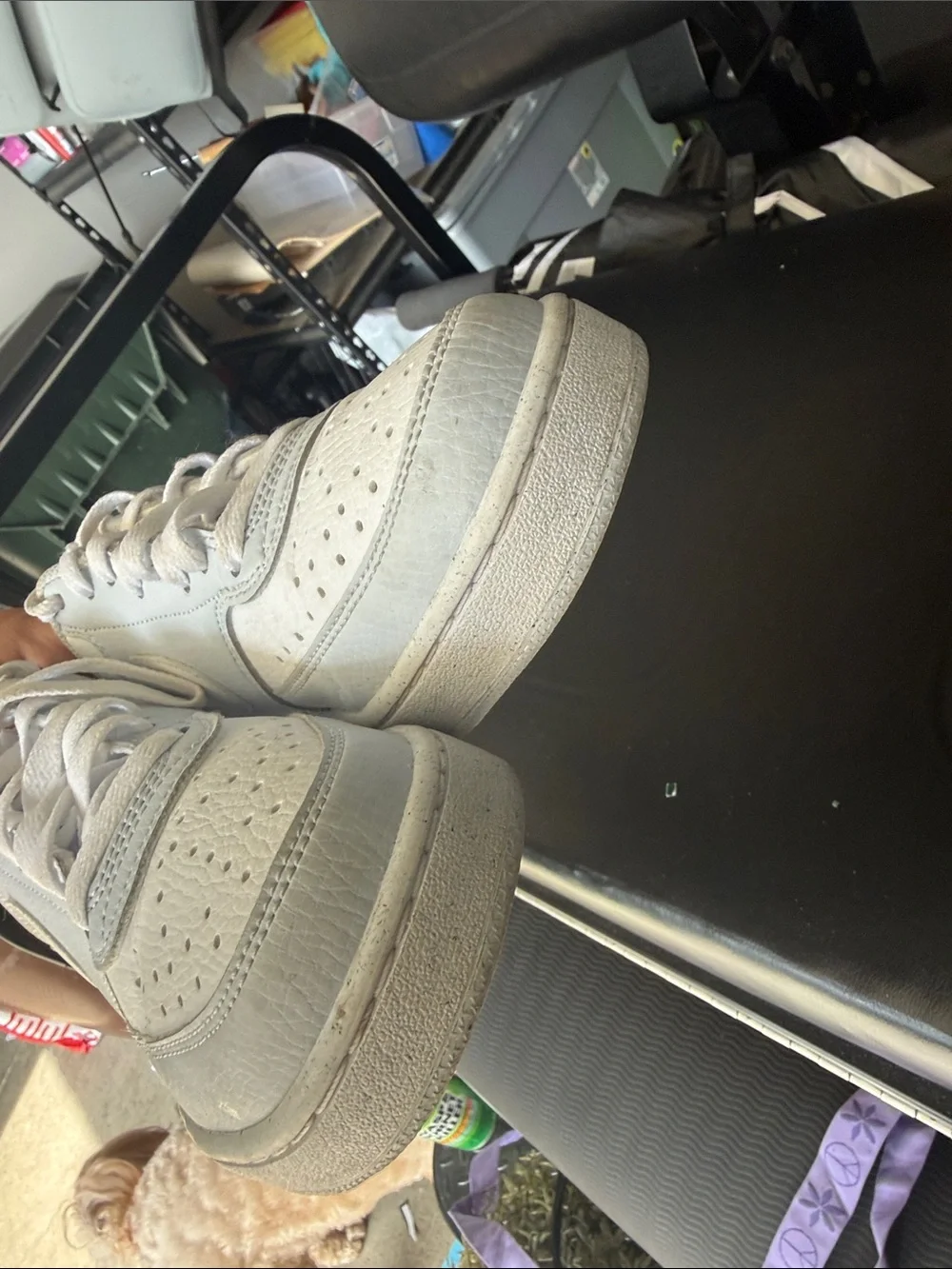 Nike White and Light Gray/Blue Women's Athletic Shoes - Picture 6 of 6
